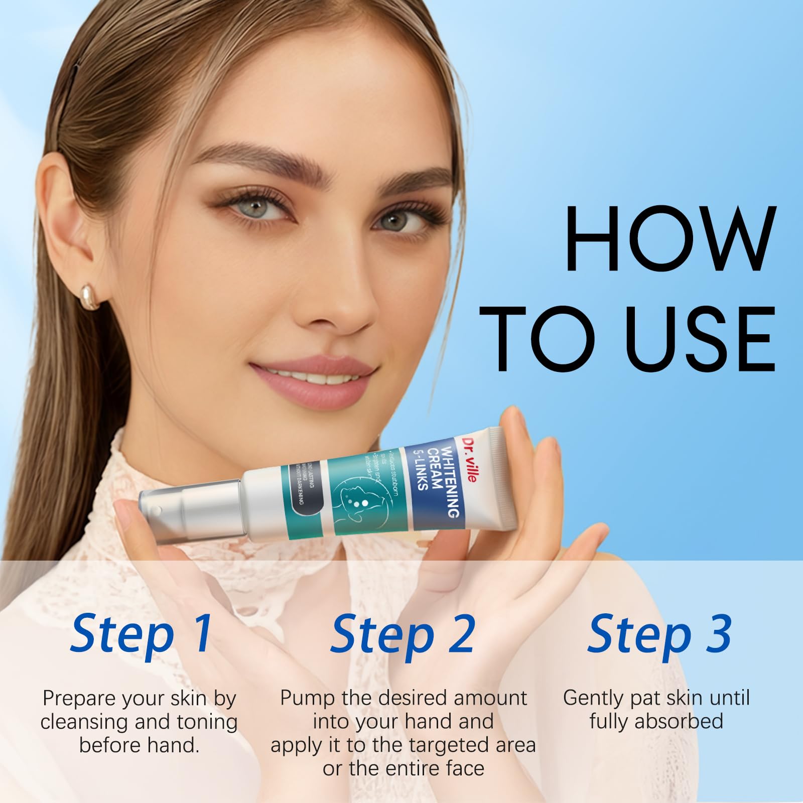 Dr.ville Whitening Cream Dark Spot Corrector Face Moisturizer with